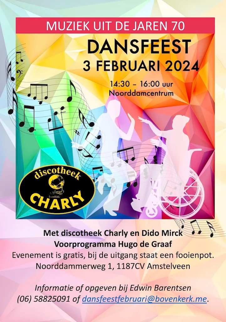 Beeld bij project “Aankondiging freestyle dansfeest voor mensen met een bewegingsbeperking (Amstelidee cosponsor)”